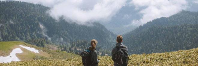 étudiants en randonnée